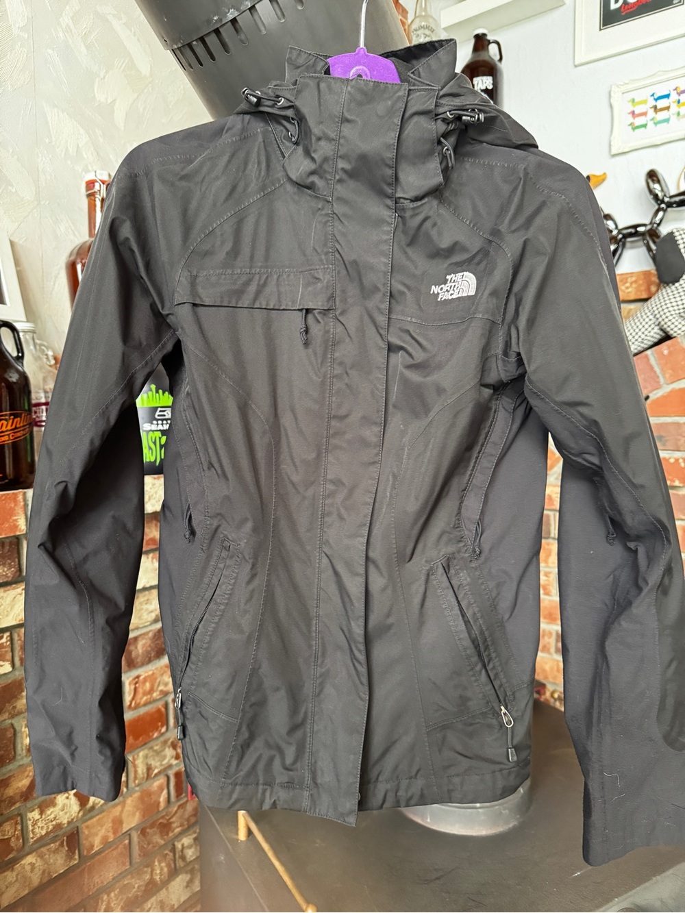 The North Face Black Hooded Rain Jacket